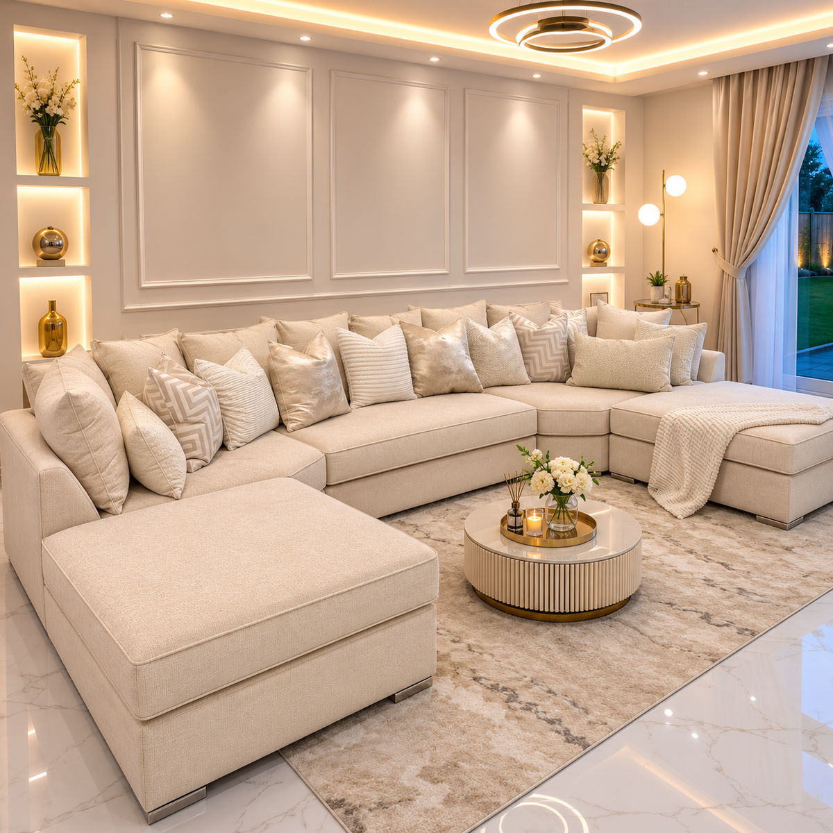U-Shape Sofa – Luxury Modern Corner Sofa with Spacious Seating